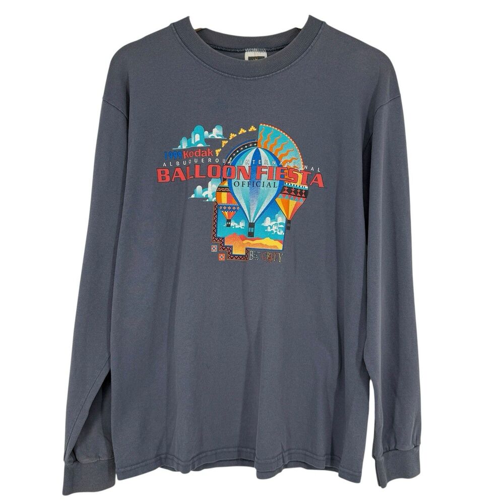 Vintage Kodak 1999 Hot Air Balloon Fiesta Tshirt Gray Albuquerque Novelty